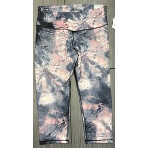 Old Navy Active Elevate Go Dry Pink Purple Tie Dye Crop Legging Size XL NWT